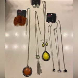 Various Paparazzi necklaces and earrings